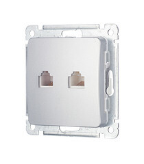 Розетка компьютерная/ телефонная Hegel Master встраиваемая серебро RJ11/ RJ45 (РСКТ-440-06) - фото 5