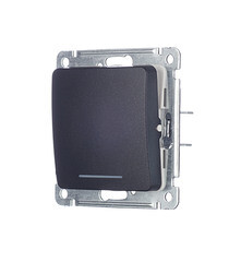 Выключатель Hegel Master одноклавишный встраиваемый черный с самовозвратом с подсветкой (ВС10-432-08) - фото 4