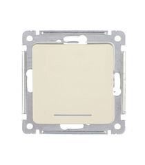 Изображение товара Выключатель Hegel Master одноклавишный встраиваемый слоновая кость с самовозвратом и подсветкой (ВС10-432-01)