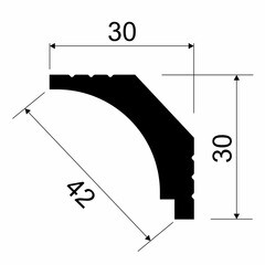 Плинтус потолочный из экополимера ударопрочный 30х30х2000 мм Cosca KX019 - фото 3
