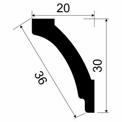 Плинтус потолочный из экополимера ударопрочный 30х20х2000 мм Cosca KX030 - фото 3