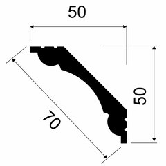 Плинтус потолочный из экополимера ударопрочный 50х50х2000 мм Cosca KX001 - фото 4