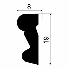 Молдинг из экополимера ударопрочный 19х8х2000 мм Cosca MX003 белый - фото 4