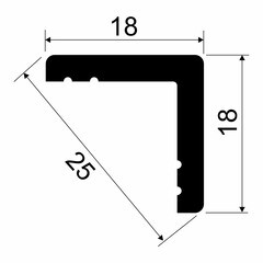 Уголок из экополимера ударопрочный 18х18х2000 мм Cosca AX002 - фото 4