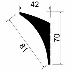 Плинтус потолочный из экополимера ударопрочный 70х42х2000 мм под подсветку Cosca KX007 - фото 3