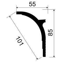 Плинтус потолочный из экополимера ударопрочный 85х55х2000 мм под подсветку Cosca KX045 - фото 3