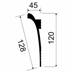 Плинтус потолочный из экополимера ударопрочный 120х45х2000 мм Cosca KX003 - фото 5