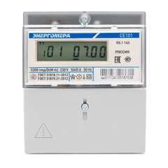 Изображение товара Счетчик электроэнергии Энергомера CE101 R5.1 145 однофазный однотарифный электронный 5(60) А на DIN-рейку/монтажную плату