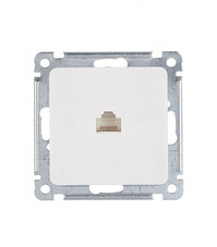 Розетка компьютерная Hegel Master встраиваемая белая RJ45 (РСК-400)
