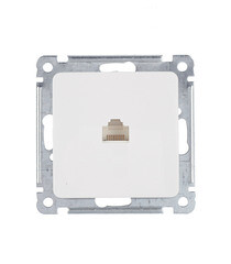 Розетка компьютерная Hegel Master встраиваемая белая RJ45 (РСК-400) - фото 1