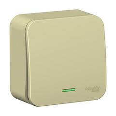 Изображение товара Выключатель Systeme Electric Blanca одноклавишный накладной бежевый с подсветкой (BLNVA101117)