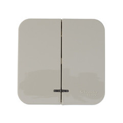 Выключатель Systeme Electric Blanca двухклавишный накладной бежевый с подсветкой (BLNVA105117) - фото 2