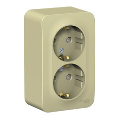 Розетка Systeme Electric Blanca накладная бежевая со шторками (BLNRA011217) - фото 1