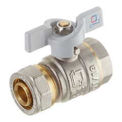 Кран шаровой латунный СТМ 20 обж(ц) х 3/4 ВР(г) для металлопластиковых труб бабочка прямой - фото 5