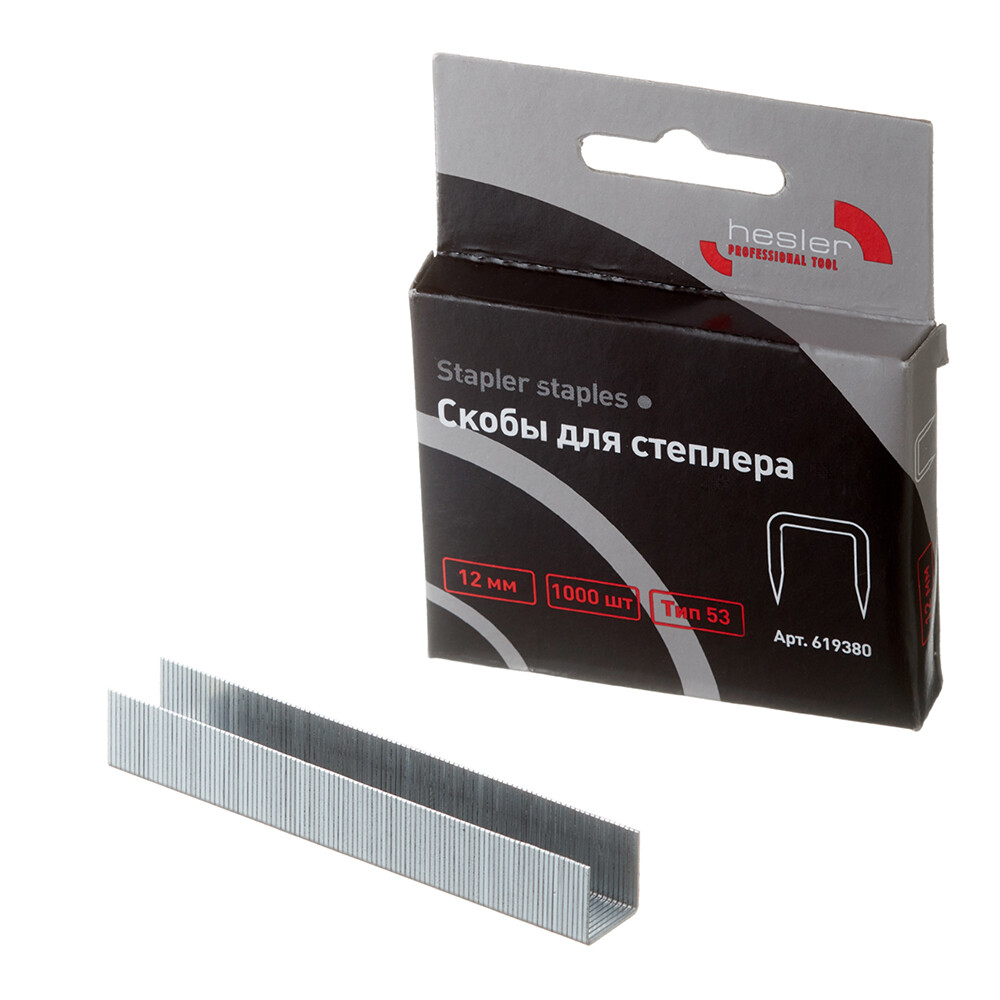 Изображение товара Скобы для степлера Hesler тип 53 12 мм (1000 шт.)