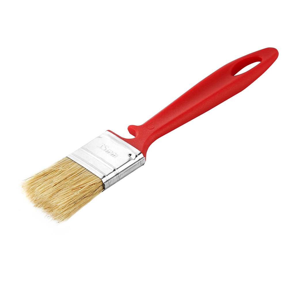 Изображение товара Кисть плоская натуральная щетина пластиковая ручка Wenzo Pro 35х10 мм для эмалей и лаков на алкидной основе