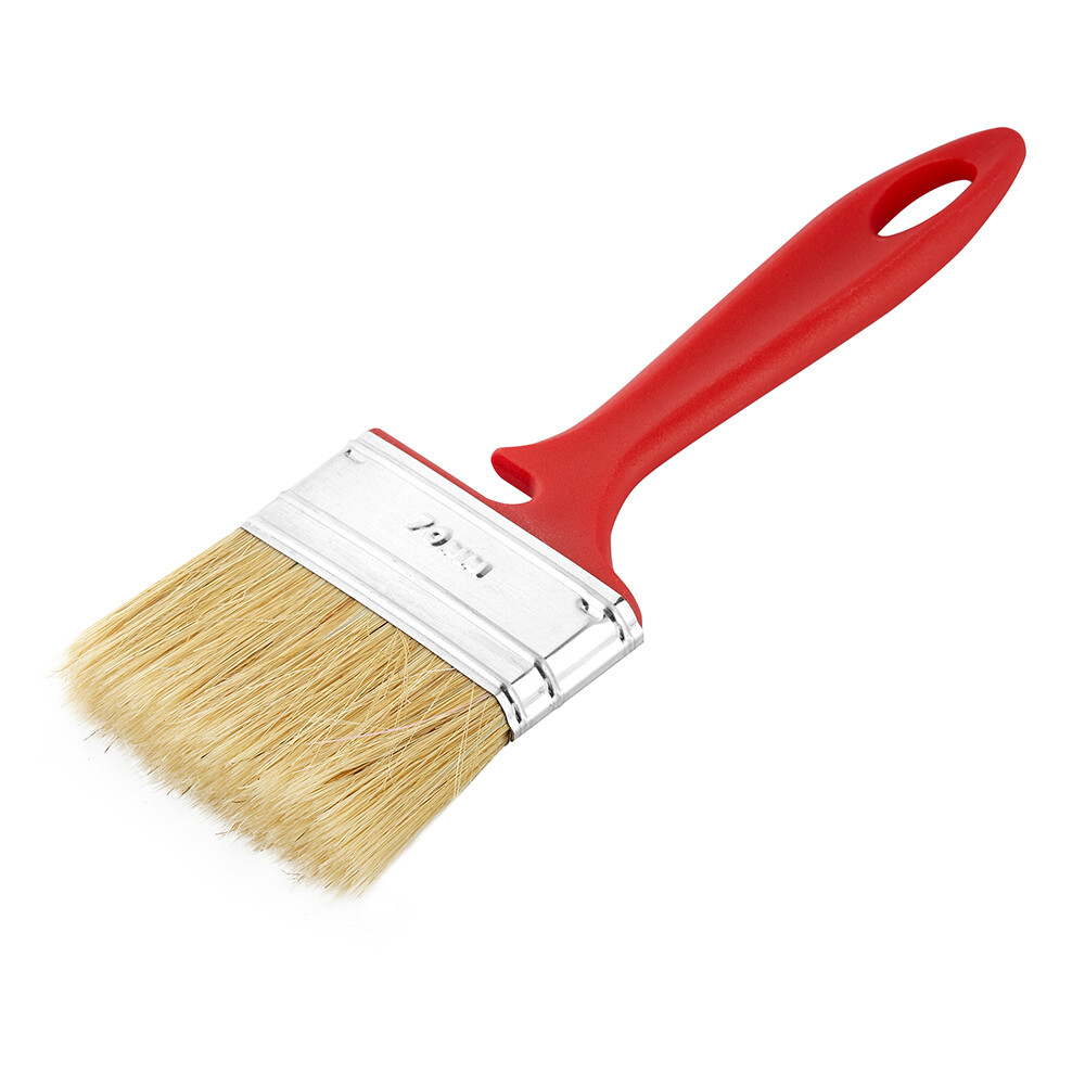 Изображение товара Кисть плоская натуральная щетина пластиковая ручка Wenzo Pro 70х12 мм для эмалей и лаков на алкидной основе