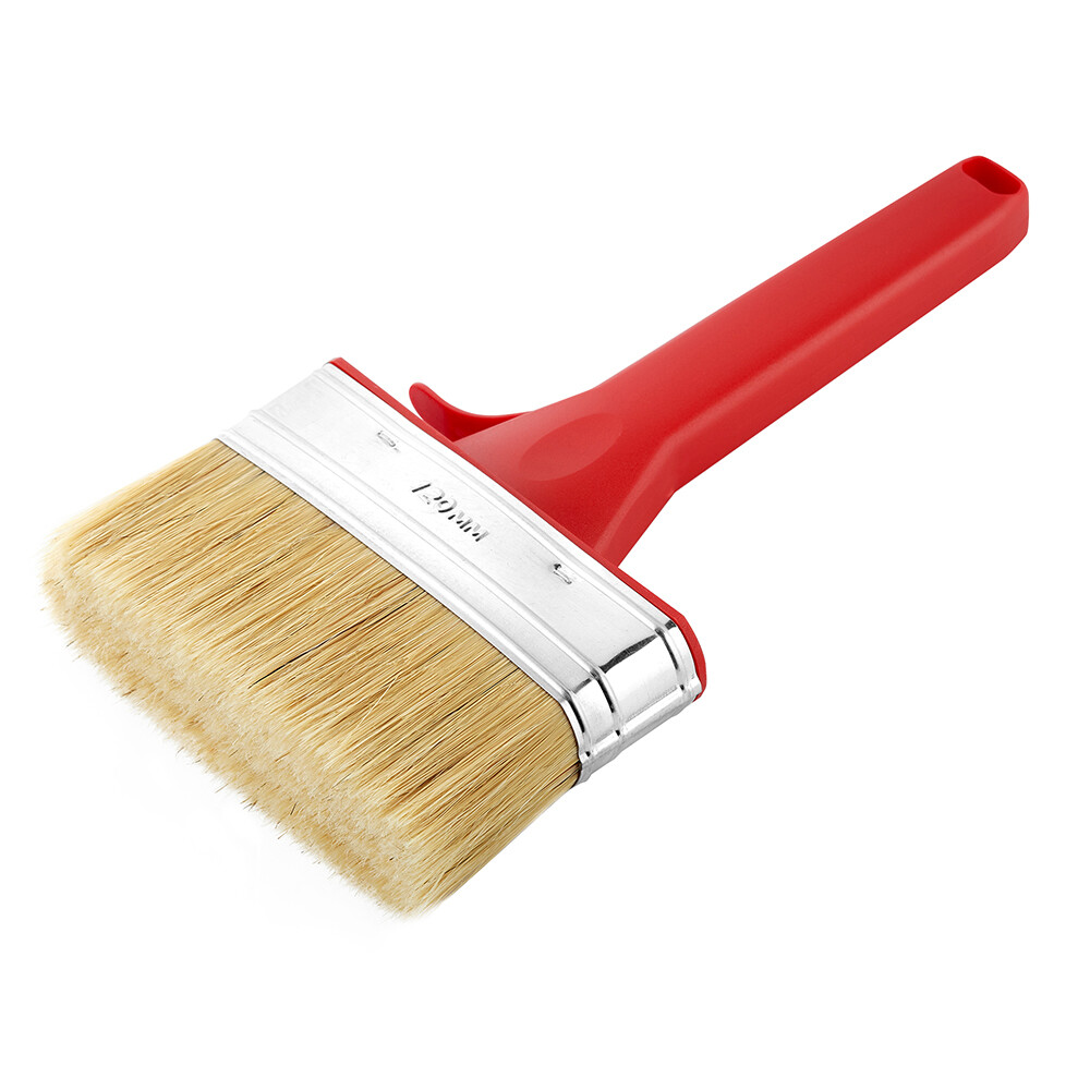 Изображение товара Кисть плоская натуральная щетина пластиковая ручка Wenzo Pro 120х25 мм для эмалей и лаков на алкидной основе