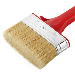 Кисть плоская натуральная щетина пластиковая ручка Wenzo Pro 120х25 мм для эмалей и лаков на алкидной основе - фото 2