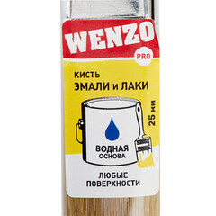 Кисть плоская искусственная щетина пластиковая ручка Wenzo Pro 25х10 мм для эмалей и лаков на водной основе - фото 4