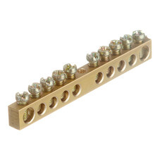 Шина нулевая без изолятора EKF PROxima PEN 6х9 мм 10 отверстий крепеж по центру (sn0-63-10-r)