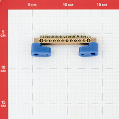 Шина нулевая на 2-х угловых изоляторах EKF PROxima 6х9 мм 12 отверстий синяя (sn0-63-12-2-r) - фото 2