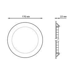 Светильник встраиваемый светодиодный белый 12 Вт 6500К IP20 Gauss Slim ДВО (939111312) - фото 4