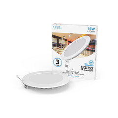 Светильник встраиваемый светодиодный белый 15 Вт 6500К IP20 Gauss Slim ДВО (939111315) - фото 4