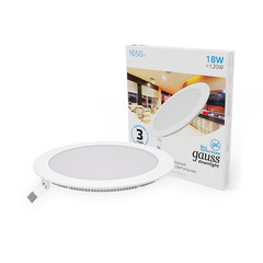 Светильник встраиваемый светодиодный белый 18 Вт 6500К IP20 Gauss Slim ДВО (939111318) - фото 6