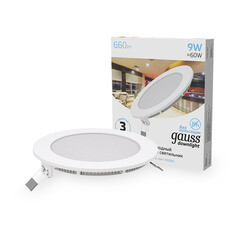Светильник встраиваемый светодиодный белый 9 Вт 4000К IP20 Gauss Slim ДВО (939111209) - фото 4