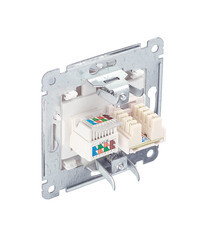 Розетка компьютерная/ телефонная Hegel Master встраиваемая серебро RJ11/ RJ45 (РСКТ-440-06) - фото 3