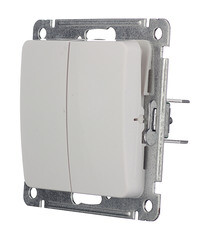 Выключатель Hegel Master двухклавишный встраиваемый белый (ВС10-451) - фото 5