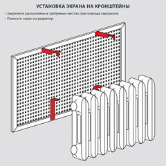 Экран для радиатора Готико 1200х600 мм белый - фото 2