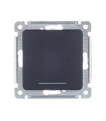 Выключатель Hegel Master одноклавишный встраиваемый черный с самовозвратом с подсветкой (ВС10-432-08) - фото 1