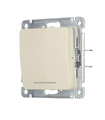 Выключатель Hegel Master одноклавишный встраиваемый слоновая кость с самовозвратом и подсветкой (ВС10-432-01) - фото 4