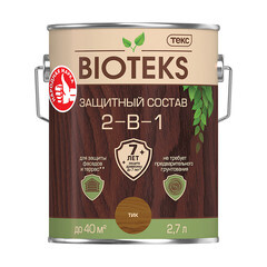 Антисептик Текс Bioteks 2-в-1 декоративный для дерева тик 2,7 л