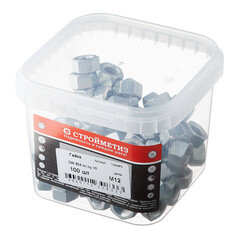 Гайка шестигранная оцинкованная М12 DIN 934 10 (100 шт.) - фото 3