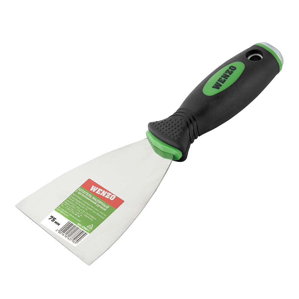 Изображение товара Шпатель Wenzo 75 мм с эргономичной ручкой и ударным наконечником