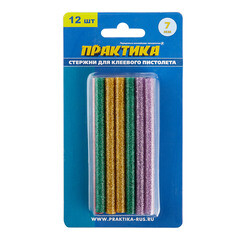 Стержни клеевые Практика 7х100 мм цветные металлик 66 г (12 шт.) - фото 2