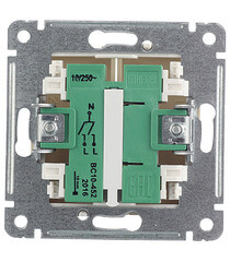 Выключатель Hegel Master двухклавишный встраиваемый слоновая кость с подсветкой (ВС10-452-01) - фото 2