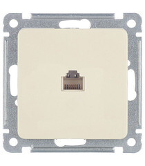 Розетка телефонная Hegel Master встраиваемая слоновая кость RJ11 (РСТ-400-01) - фото 1