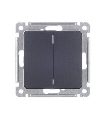 Изображение товара Выключатель Hegel Master двухклавишный встраиваемый черный (ВС10-451-08)