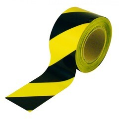 Лента клейкая разметочная Проект Эконом желто-черные полоски 75 мм 200 м