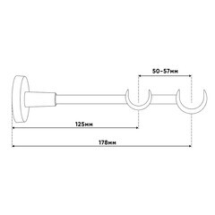 Карниз настенный металлический двухрядный круглый 160 см d20 мм бронза - фото 4