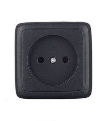 Изображение товара Розетка Hegel Alfa накладная черная с изолирующей пластиной (РА16-103-08)