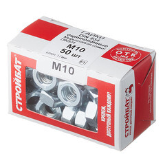 Гайка шестигранная оцинкованная М10 DIN 934 (50 шт.) - фото 3