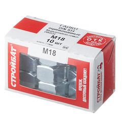 Гайка шестигранная оцинкованная М18 DIN 934 (10 шт.) - фото 3