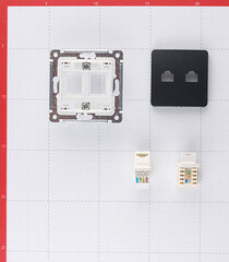 Розетка компьютерная/ телефонная Hegel Master встраиваемая черная RJ11/ RJ45 (РСКТ-440-08) - фото 4