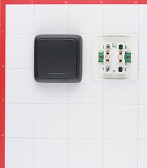 Выключатель Hegel Alfa одноклавишный накладной черный с подсветкой (ВА10-114-08) - фото 2