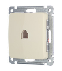 Розетка телефонная Hegel Master встраиваемая слоновая кость RJ11 (РСТ-400-01) - фото 3